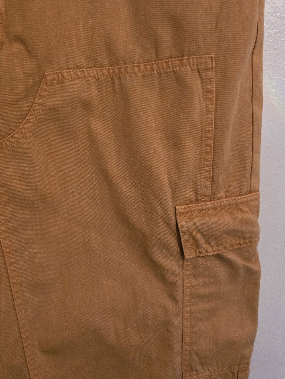 Universal Thread Cotton Wide Leg Cropped Cargo Pants Mustard Gold Sz 18 - Picture 4 of 8